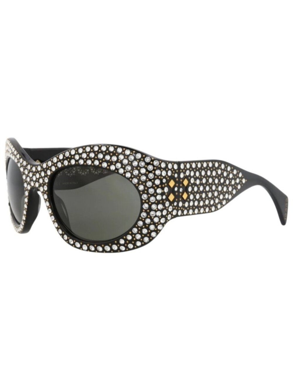 New Gucci Women's Sunglasses Shield Wrap Recycled Acetate Frame Unisex Black